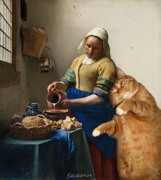 cats4 “The Kitchen Maid” by Johannes Vermeer