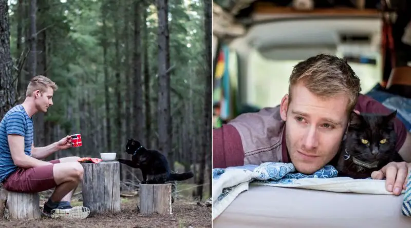 Guy Quits Job to Travel With Cat