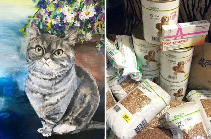 9 year old Russian boy trades his art for abandoned dog food and medicine 5da95a081fa8f 700