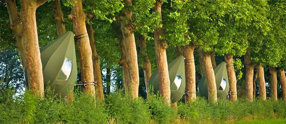 these incredible raindrop shaped tree tents let you sleep in the trees 1139