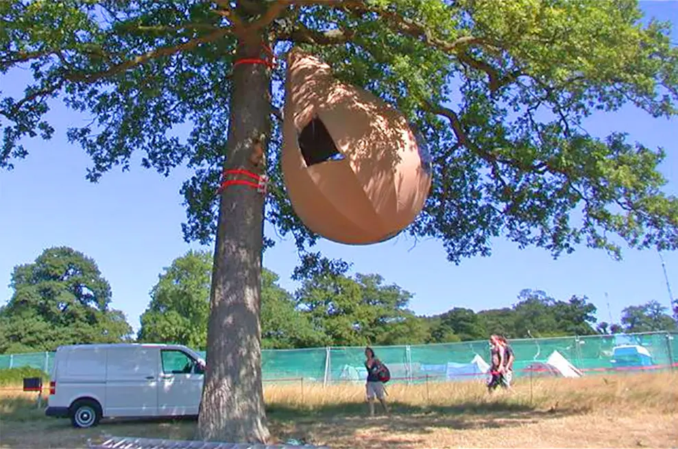 these incredible raindrop shaped tree tents let you sleep in the trees 3591