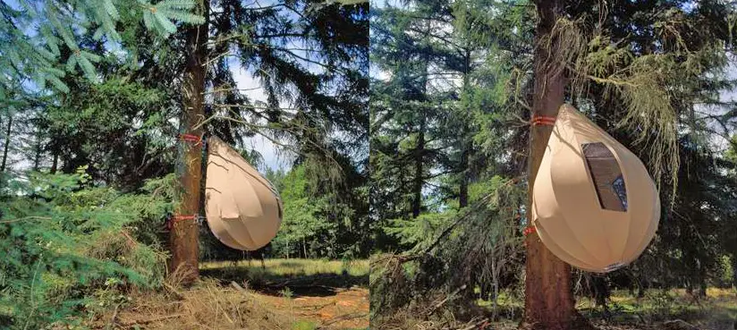 these incredible raindrop shaped tree tents let you sleep in the trees 917