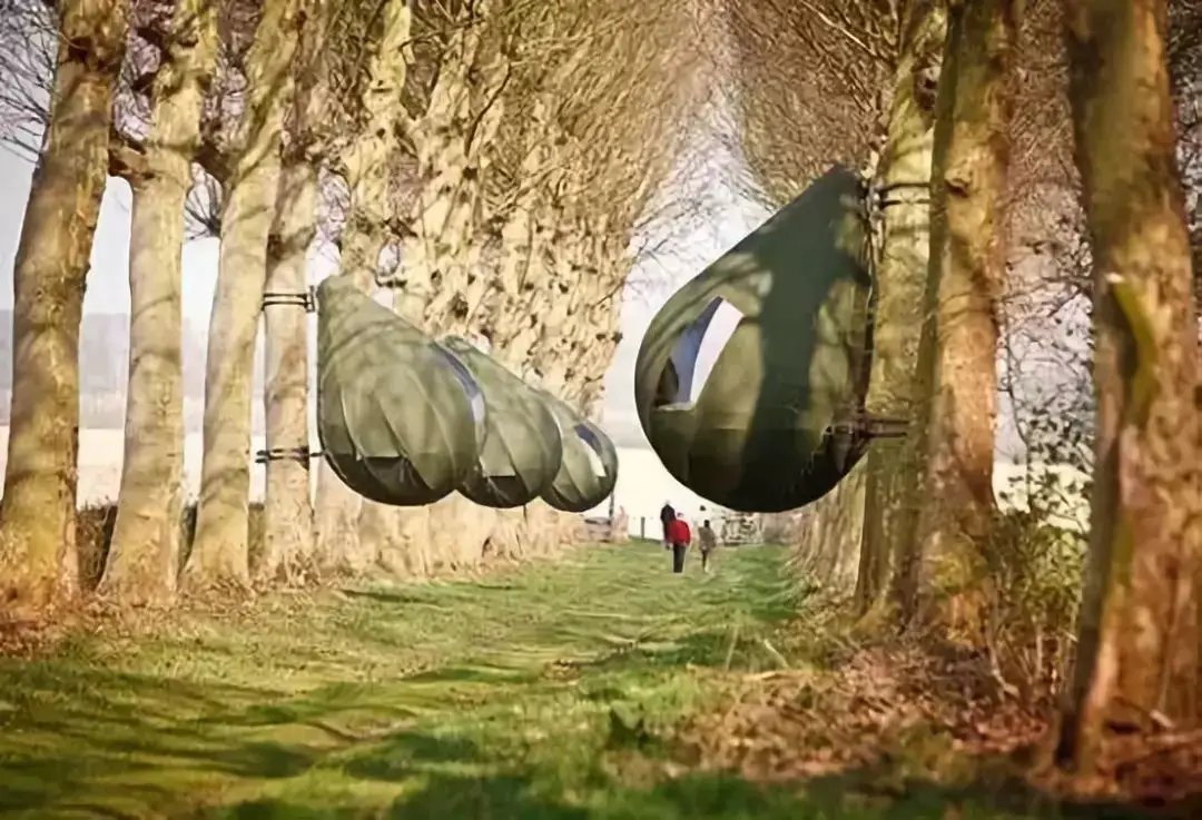 these incredible raindrop shaped tree tents let you sleep in the trees 9324