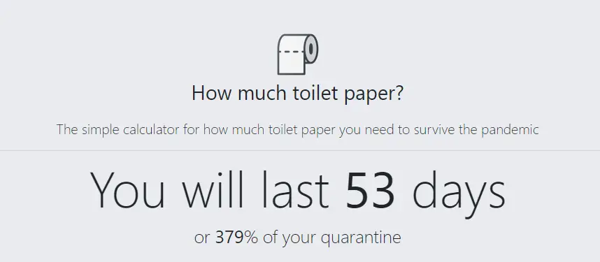 How Much Toilet Paper The Coronavirus Toilet Paper Calculator